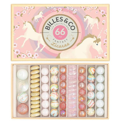 Coffret Licorne : 66 billes de collection uniques et poétiques