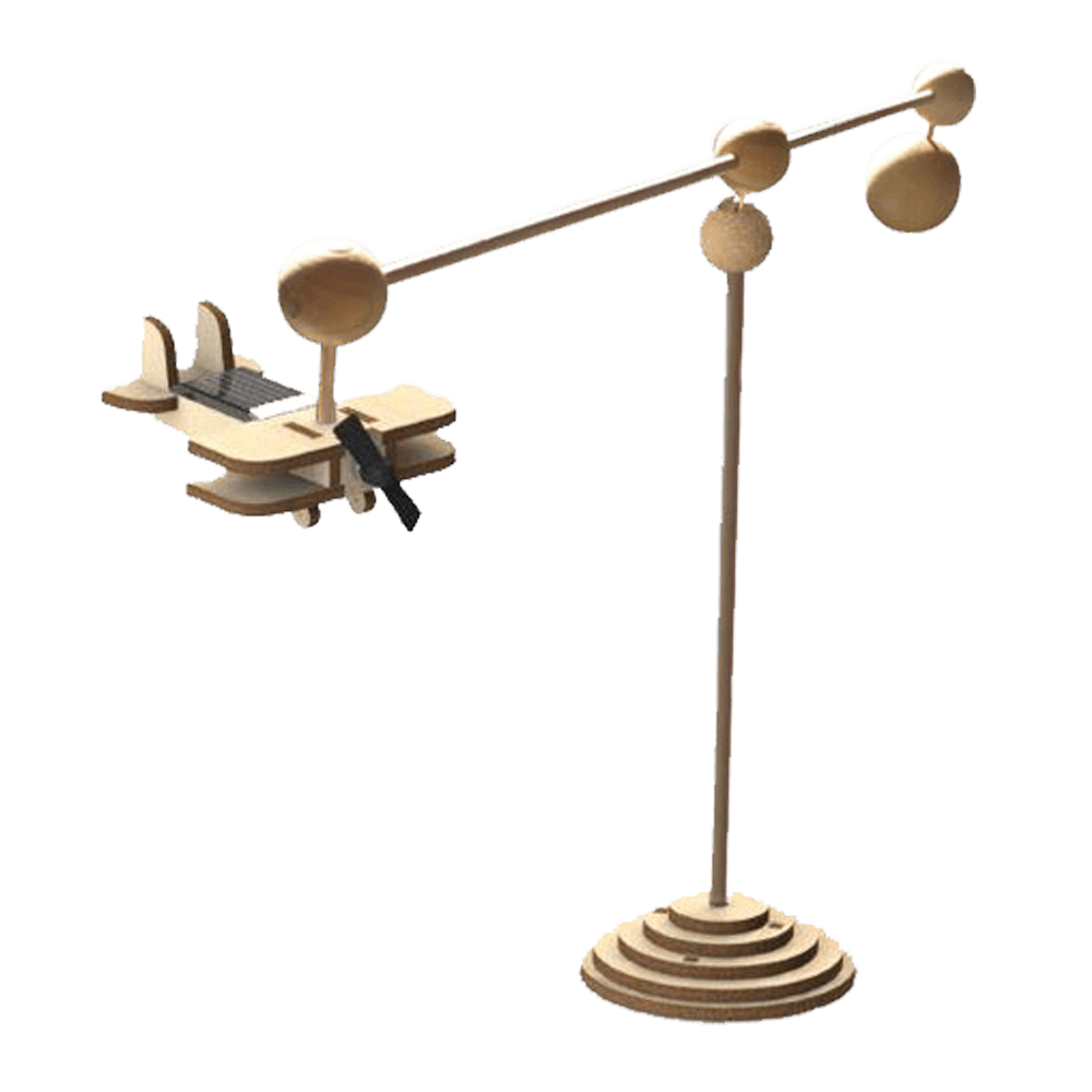 Maquette solaire mini biplan sur socle - Fabriquée en France