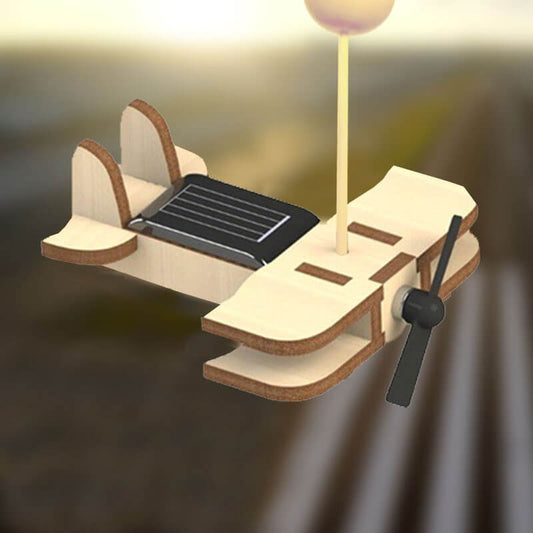 Mini biplane solar model on Heliobil base