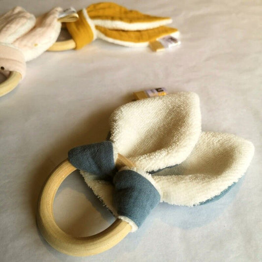 Rabbit ears teething ring - Made in France