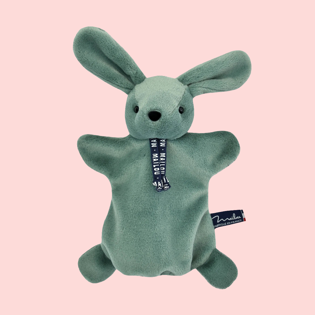 Doudou lapin marionnette 