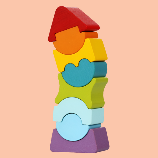 Stackable Flexible Wooden Tower - Colorful Balance