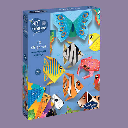 The kit 40 Origamis with colorful patterns - Made in France