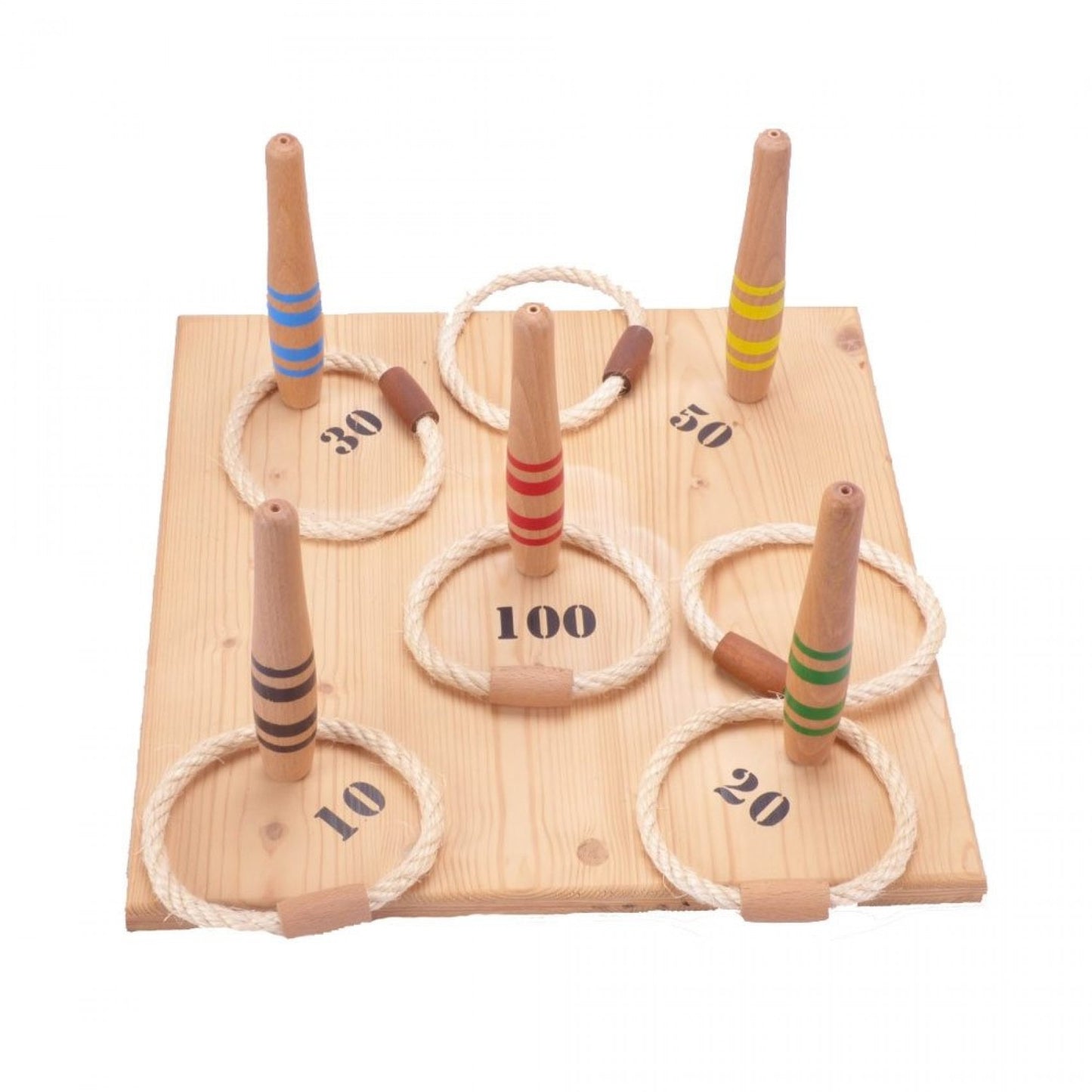 Natural wooden ring toss game - Made in France