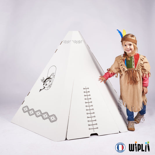 Tipi en carton à décorer - Made in France